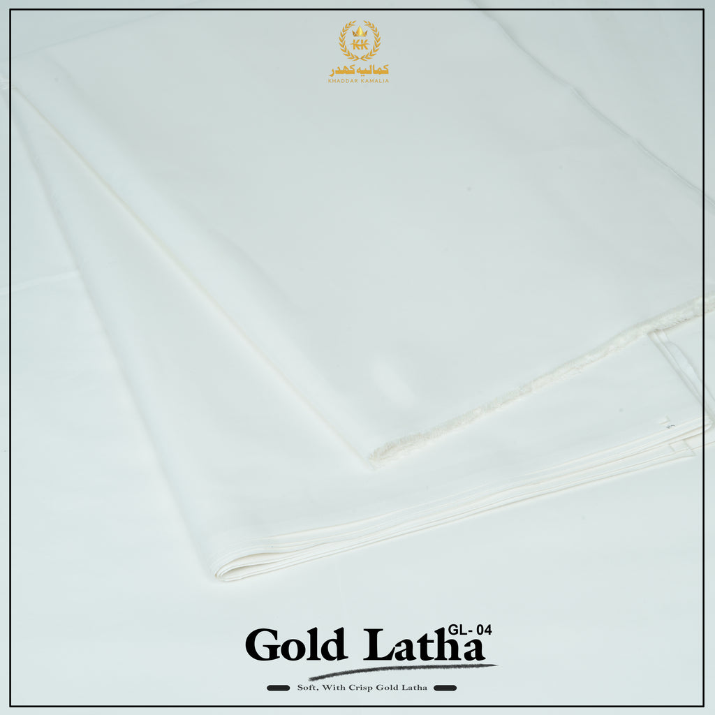 Classic Latha Unstitched Fabric Cotton (Off White)