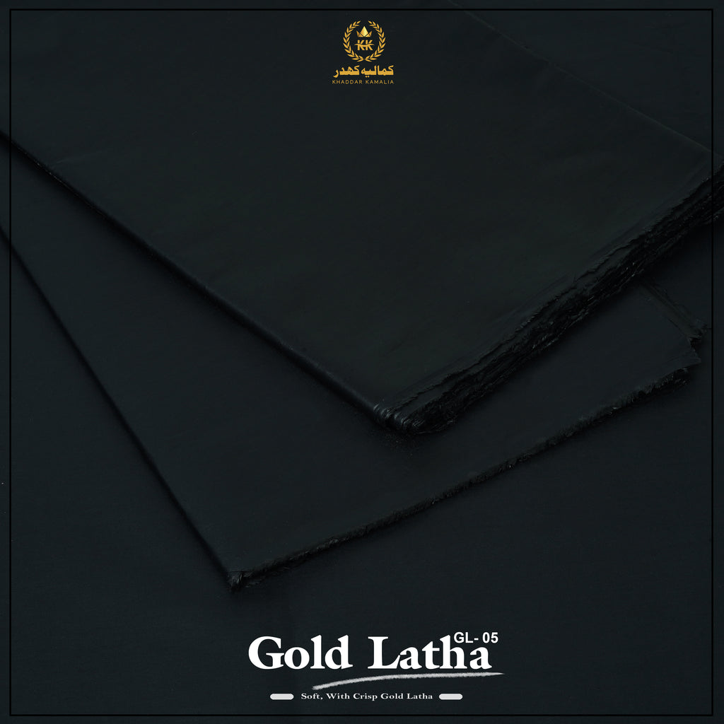 Classic Latha Unstitched Fabric Cotton (Black)