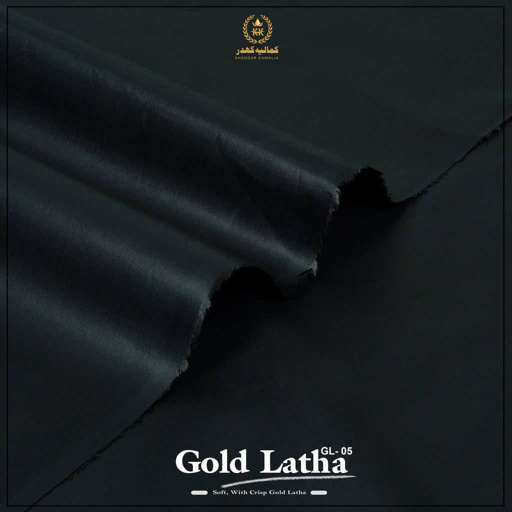Classic Latha Unstitched Fabric Cotton (Black)