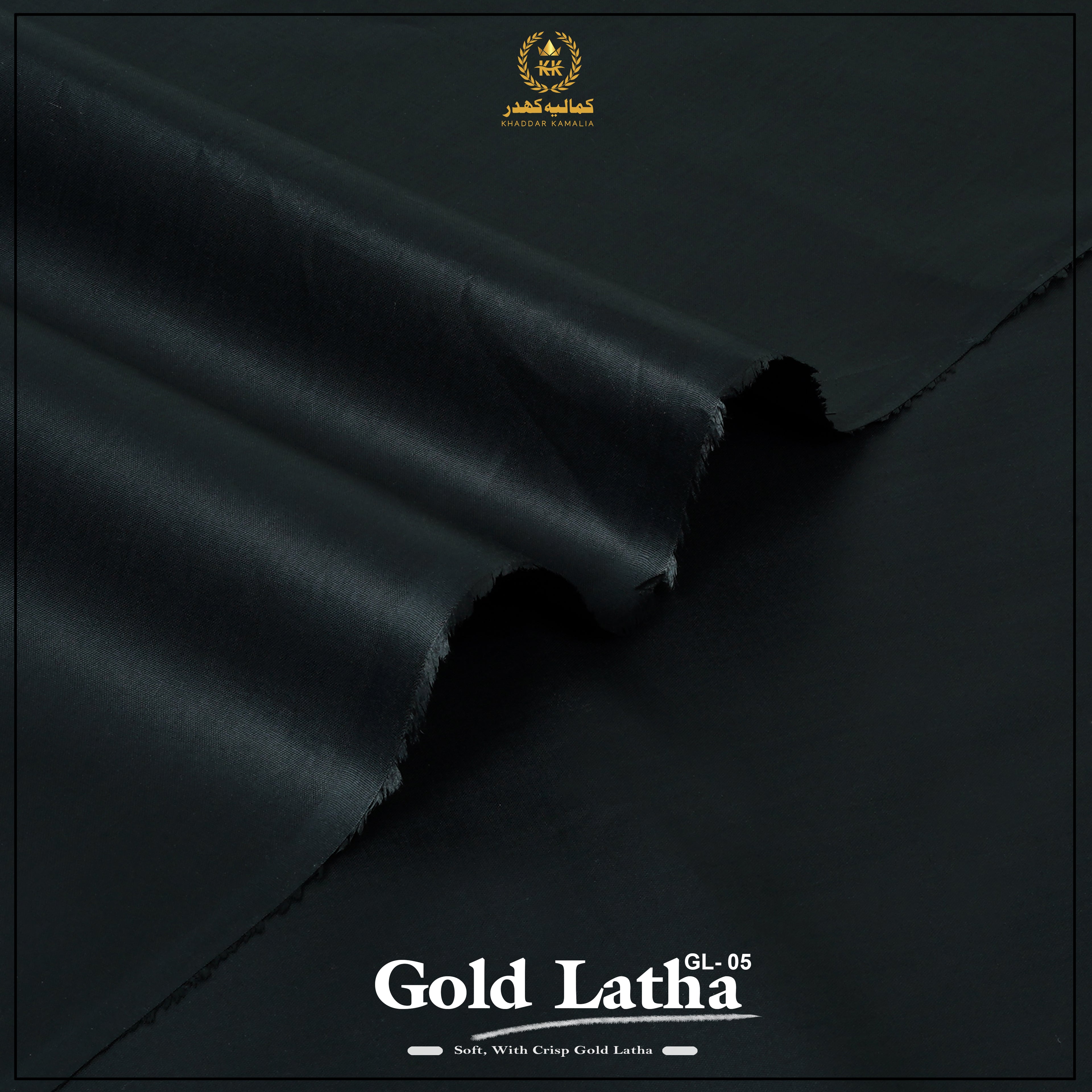 Classic Latha Unstitched Fabric Cotton (Black)